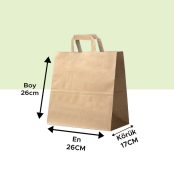 Boyutlar: 26 * 26 * 17 cm Baskısız içten saplı kağıt poşet/karton çanta ürünleri siparişinizle aynı gün kargoda!